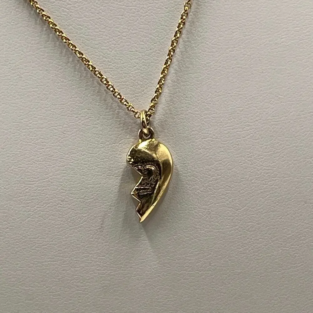 Juicy Couture Friends Forever Half Heart Broken Heart Gold Tone‎ Necklace